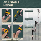 Aluminum Collapsible Trekking Poles with EVA Grips (Pink(2 Poles))