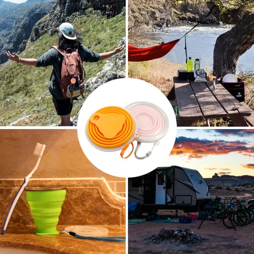 2 Pack Silica gel Collapsible Travel Cup 270ml (Pink & Orange)