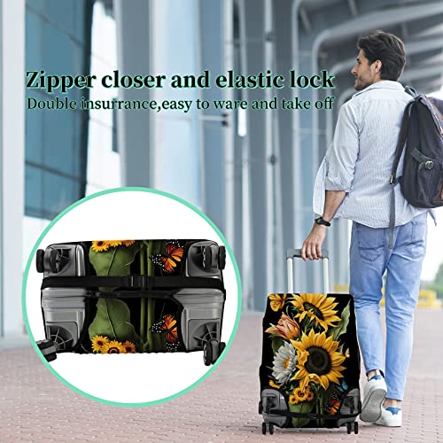 Suitcase Protector Plus 1 Luggage Tag (Sunflower Orchids / XL)