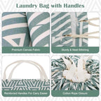 Canvas Laundry Bag 33"Wx 35"H (Geom SlateGreen,1pc XL / XL 33"W x 35"H┃1 Pack)