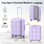 26 Inch Large Expandable Checked Luggage Hard Shell Suitcase (26 inch / Purple)