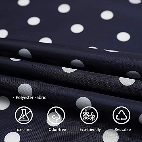 Rain Poncho Jacket Coat Hooded Zipper Style for Women (One Size / Blue-dot)