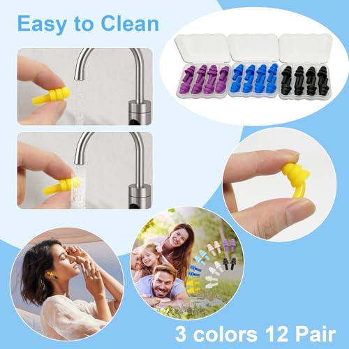 Ear Plugs for Sleeping (Black Blue Purple)