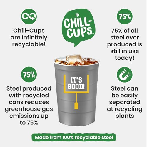 16 oz. Reusable Party Cups (Football Gray / 12 Count)