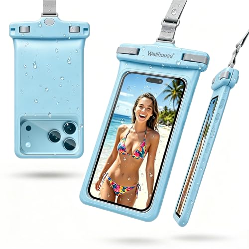 Waterproof Phone Pouch (1 Pack - Light Blue7.0")