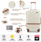 Carry On Luggage 3 Piece Lightweight Travel Luggage Set, YKK Zippers Expandable - Image 5