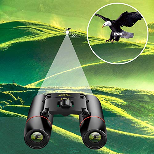 12X25 Small Pocket Binoculars Compact for Adults (12X25 / Black)