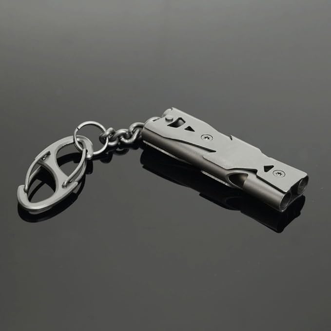 Whistle Emergency Whistles Keychain Rape Whistle Stainless Steel High Decibel - Image 2