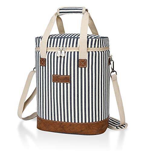 6 Bottle Wine Cooler Bag (Blue Stripe)