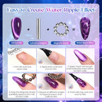 Beetles Blue Halloween Cat Eye Gel Nail Polish Set (A - Blue Purple Green | Siren Song)