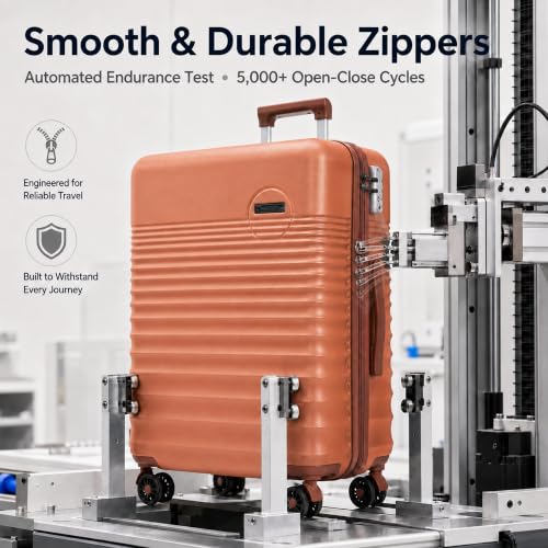 Carry On Luggage 22x14x9 Airline Approved Suitcase with Wheels (Tangerine / 3 Piece Sets (20/BP/TB))