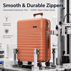 Carry On Luggage 22x14x9 Airline Approved Suitcase with Wheels (Tangerine / 3 Piece Sets (20/BP/TB))