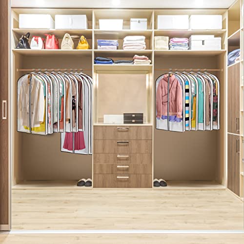 Hanging Clothes Storage with 4" Gusseted Garment Covers (24"x40"x4"/ 6 Pack)