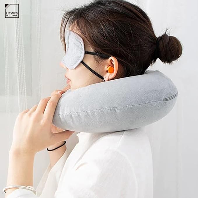 Lewis N. Clark Compact Portable Adjustable and Inflatable Cervical Neck Pillow - Image 5