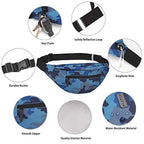 Camo Blue Fanny Pack for Men Cross Body Bag Carrying All Phones (Camo Blue / Large)