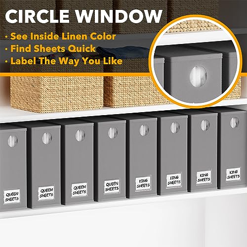 8 Pack Bed Sheet Organizers and Storage (8 Pack / Gray)