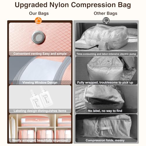 2 Pack Compression Storage Bags (110L-2 Pack / Pink)