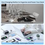 345W USB C Charger 10 in 1 Retractable Wall Charger with 2 Cables (Sliver / 345W)