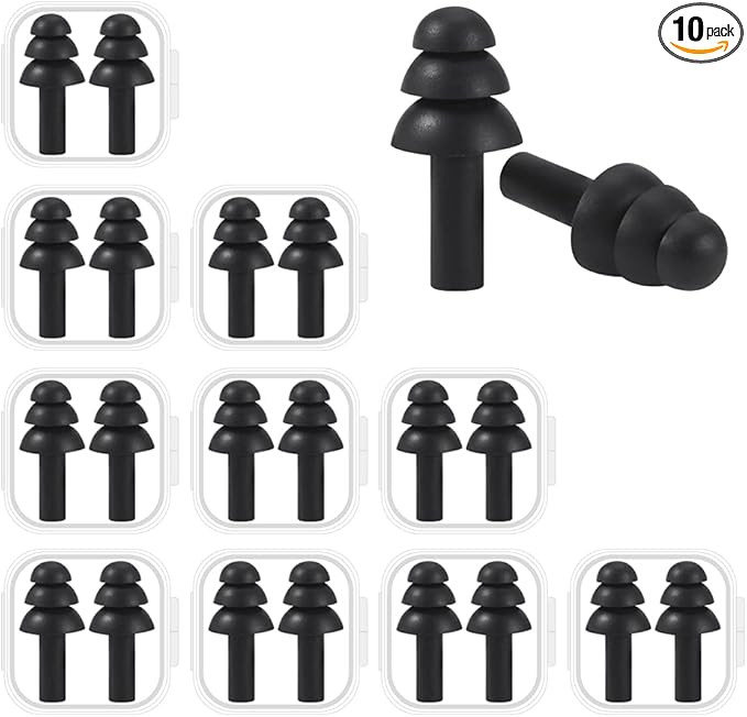 10 Pairs Noise Cancelling Ear Plugs, Premium Soft Silicone, Waterproof by BUYBUYGO