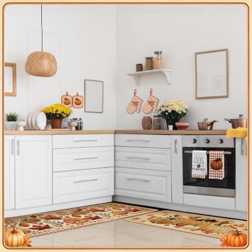 10 Pcs Fall Thanksgiving Pumpkin Kitchen Decor Set (Yellow / Autumn Pumpkin)