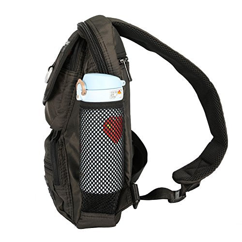 Sling Bag Chest Shoulder Backpack Crossbody Multipurpose Daypack For Men Women Black (Black)