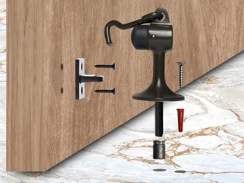 Solid Brass Door Stop (2 Pack / Oil-Rubbed Bronze(3-15/16"))