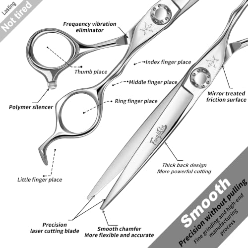 High end Professional Extremely Very Sharp Barber Hair Cutting Scissors Hairdresser Shears For Hair 6.5 Inch Haircut Scissor Made Of Stainless Steel Alloy For Hairdressing Salon and Home Use (Shears / 6.5 Inch)