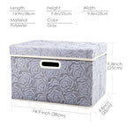 Collapsible Storage Boxes with Lids Fabric Decorative Storage Bins Cubes Organizer Containers Baskets with Cover Handles Divider for Bedroom Closet Living Room 14.9x9.8x9.8 Inch 1 Pack (Gray / Medium(1-Pack))