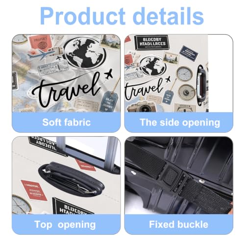 Travel Stickers Luggage Cover Washable Suitcase Protector Anti (Travel Stickers / M(24-26inch suitcase))