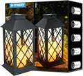 Solar Lanterns Outdoor Waterproof (Black-2Pcs)