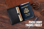 Albatross Leather Travel Passport Holder (Black)
