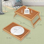 FSC 100% Bamboo Bed Tray with Folding Legs (25.9" x 14.2" x 10" / Bamboo)