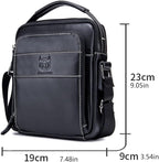 KPYWZER Genuine Leather Shoulder Bag Small Men Messenger Pack Handbag Sling - Image 6