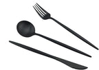 Gugrida Luxury Black Matte Portable 18/10 Stainless Steel Travel Flatware Sets - Image 6