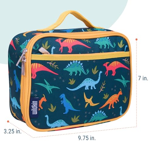 Kids Insulated Lunch Box (9.75 x 7 x 3.25 inches / Jurassic Dinosaurs)