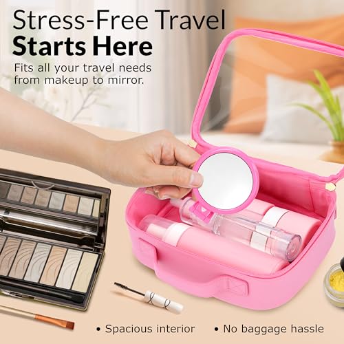Pink Clear Makeup Bag (Large / Pink)