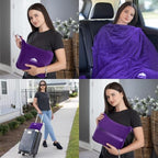 Premium Soft Travel Blanket Plush Airplane Long Flights (Purple-1pk-t021)