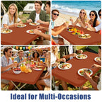 2 Pack Rectangle Spandex Fitted Table Cloth (Terracotta / 96" x 30" (Rectangular))