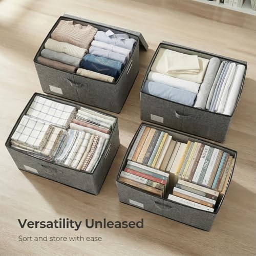 Storage Bins with Lids [3 (Gray / XL(3-Pack))