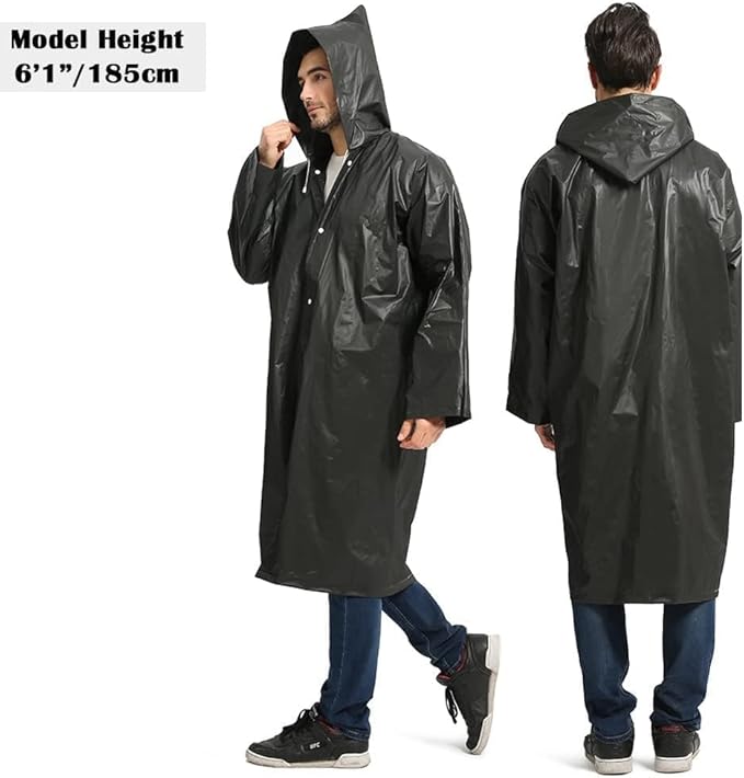 Opret 2 Pack Raincoats for Adults Reusable, EVA Rain Ponchos Lightweight Rain - Image 6