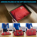 Travel Duffle Bag for Women & Men. Extra Large Foldable Duffel Bags (140L / Red)