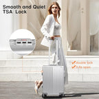 All Aluminum 24 Inch Luggage With Spinner Wheels (Silvery / 24)