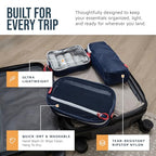 3 Piece Travel Toiletry Bag Set (Navy)