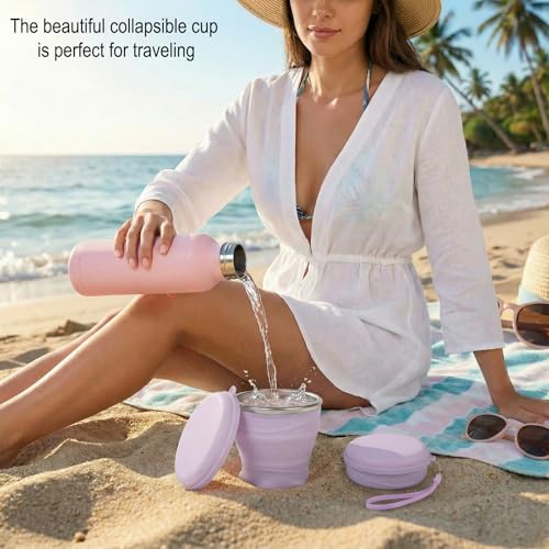 Collapsible Cup with Lid (Light Purple)