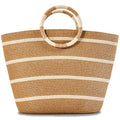 each Bags for Women Straw Tote Bag Summer Beach Bag Large Woven Straw Tote for Vacation Holiday (Kahaki)