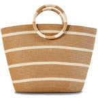 each Bags for Women Straw Tote Bag Summer Beach Bag Large Woven Straw Tote for Vacation Holiday (Kahaki)