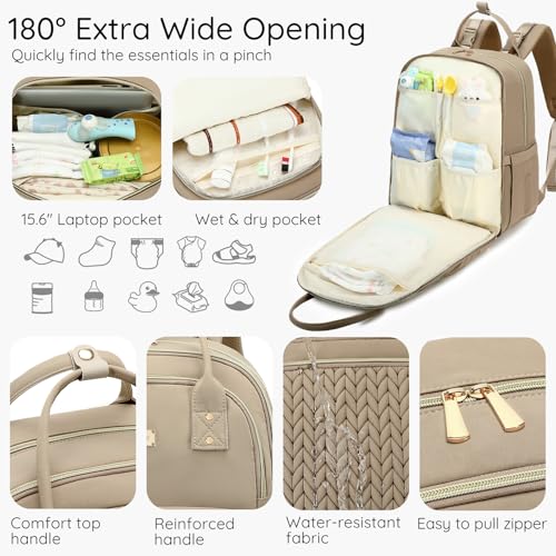 Diaper Bag Backpack (Brown Taupe)