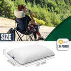 Travel & Camping Comfortable Memory Foam Pillow (15.7 x 10.6 x 3.9 In - White + Extra Cover)