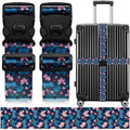 Luggage Straps for Suitcases (Pink Flowers)