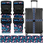 Luggage Straps for Suitcases (Pink Flowers)